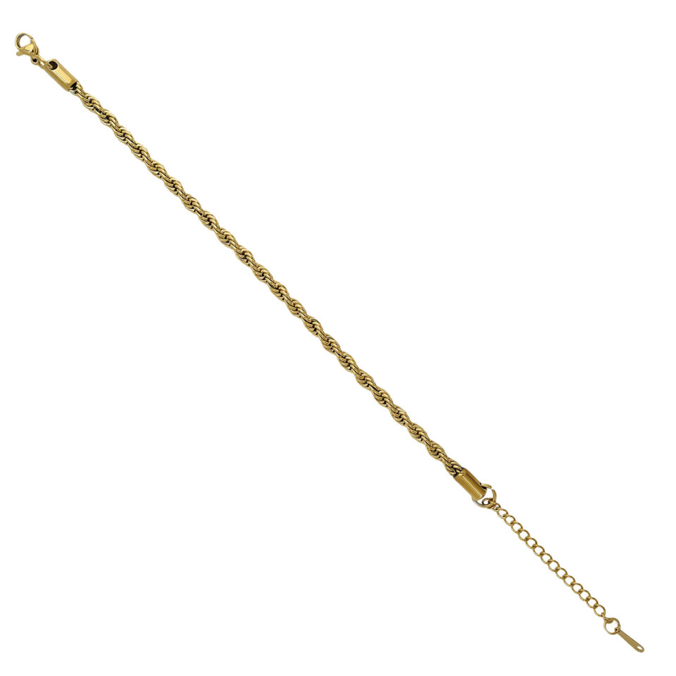 Ατσάλινο βραχιόλι στριφτό επιχρυσωμένο