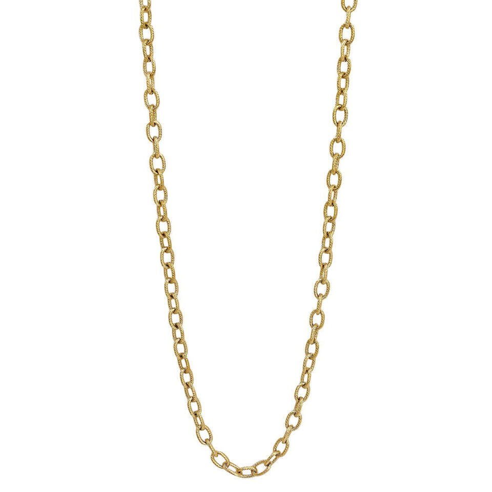 Κολιέ-αλυσίδα από επιχρυσωμένη ατσάλι-οβάλ κρίκοι