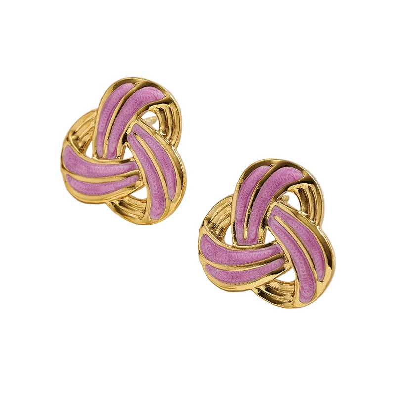 σκουλαρίκια κόμπος σε μωβ marble glow round